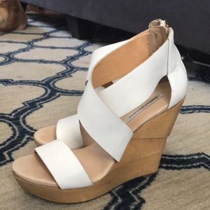 Diane VonFurstenberg wedges- white size 9 1/2